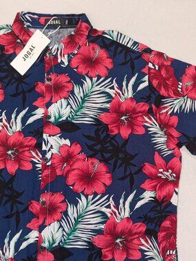 Jogal Tropical Floral Hawaiian Shirt